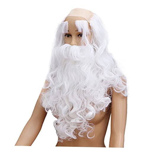 GALPADA Weihnachtsmann-perücken-set Bart und Augenbrauen Weißes Haar Cosplay-requisiten für Weihnachtsfeiern und Halloween von GALPADA