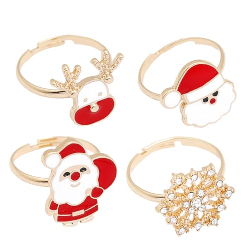GALPADA Weihnachtsring Weihnachtsschmuck Weihnachtsdekorationen Vor Frauen Ornamente Ringe Gold Weihnachtsbaumring Weihnachtsanhänger Für Schmuck Kreativer Ring Fingerzubehör von GALPADA