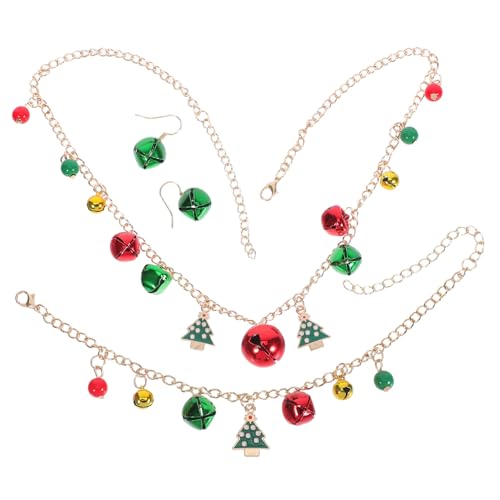 GALPADA Weihnachtsschmuck Set Damen Glocken Halskette Armband Ohrringe Leicht Komfortabel Festliche Xmas Party Schmuck Geschenk von GALPADA