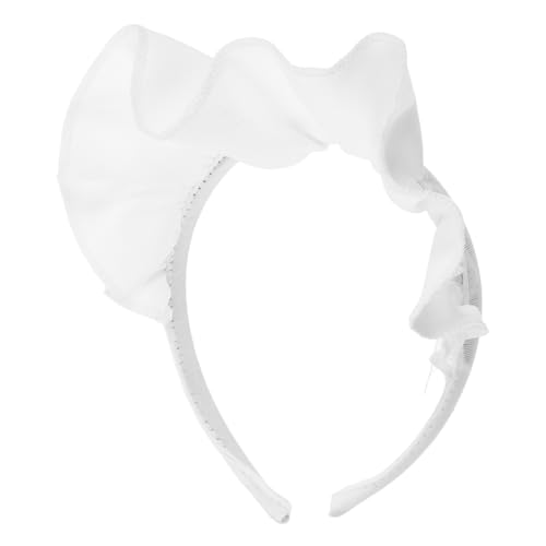 GALPADA Weißes Japanisches Maid stirnband mit Rüschen Modischer Haarschmuck für Cosplay Partys und Kostüm events Breites Weiches und Komfortables Haarreif accessoire von GALPADA