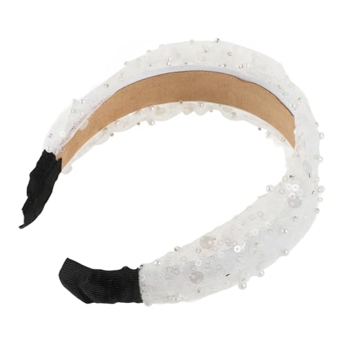 GALPADA Brautjungfern-haarband Mit Perlen Und Pailletten Modisches Gepolstertes Stirnband Für Hochzeiten Und Abschlussbälle Süßes Accessoire Für Mädchen Und Frauen von GALPADA
