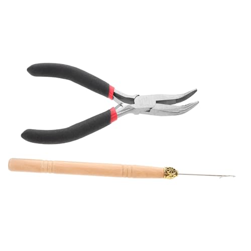 GALPADA Wiederverwendbares Haarnadel mit Ergonomischem Holzgriff Glatten Häkelnadeln und Dreadlock Zange für Schonendes Flechten Geeignet für Individuelle Perücken und Stylings von GALPADA