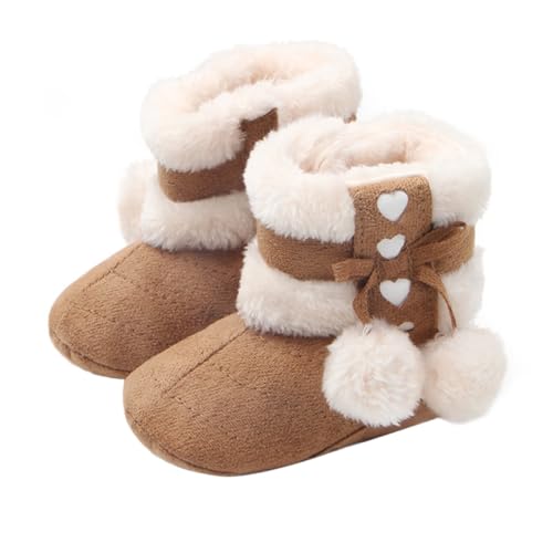 GALPADA Winter Prewalkers Walker Für Weihnachtsstiefel Für Mädchen Mädchen Winterstiefel Schneestiefel Für Kleinkinder Kleinkinderschuhe Winter Mädchenstiefel Plüschschuhe Kaffee von GALPADA