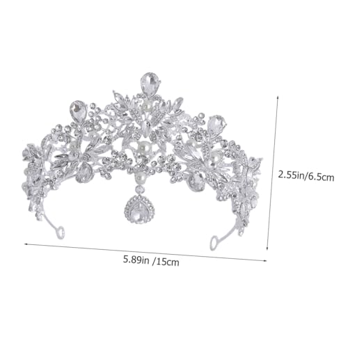 GALPADA Wunderschöne Hochzeit Tiara mit Funkelnden Strasssteinen und Simulierten Perlen Leichter Brautschmuck Haarreif für Frauen Eleganter Haarschmuck für Hochzeit Party und Festliche von GALPADA