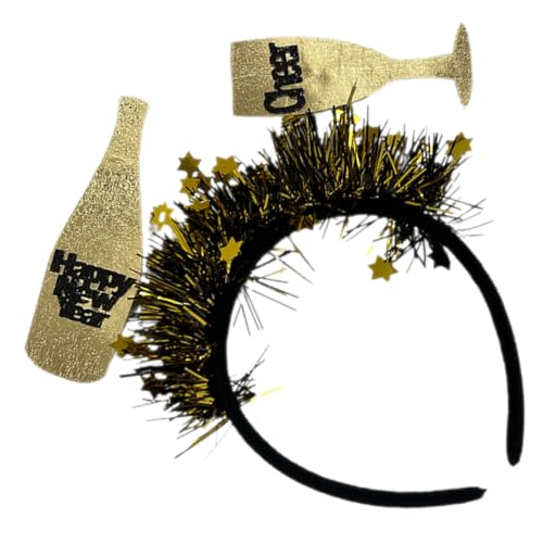 GALPADA Year Party Stirnband Glitzer Haarreif Festliches Haarband Frauen Silvester Karneval Zubehör Leicht und Bequem für Erwachsene von GALPADA