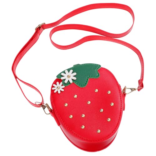 GALPADA Erdbeer-münztasche Schlichte Geldbörse Modische Kindergeldbörse Mit Verstellbarem Schultergurt Für Mädchen Handtasche Umhängetasche von GALPADA
