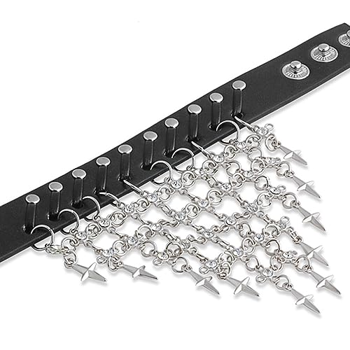 GALPADA Lederarmband Herren Punk Stil Schwarz Vintage Sklavenarmbänder mit Metallnieten Einstellbar Handkette für Herren Accessoire für Cosplay oder Alltag Armreif aus Robustem von GALPADA