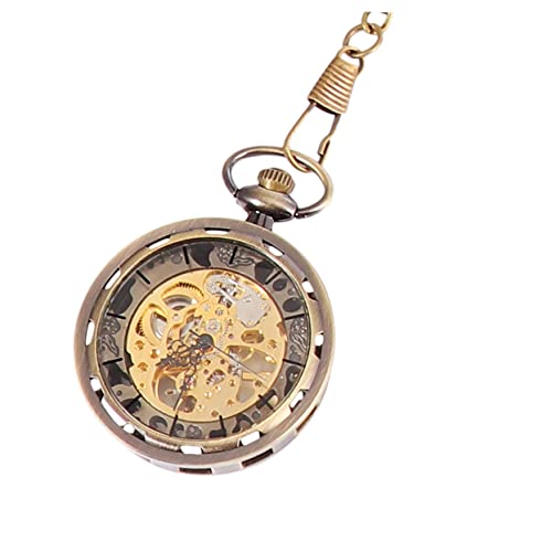 GALPADA Vintage Taschenuhr Manuelle Mechanische Ausgehöhlte Uhr Für Herren Und Damen Retro Bronze Design Mit Exquisiten Details Für Geschenke Und Anlässe von GALPADA