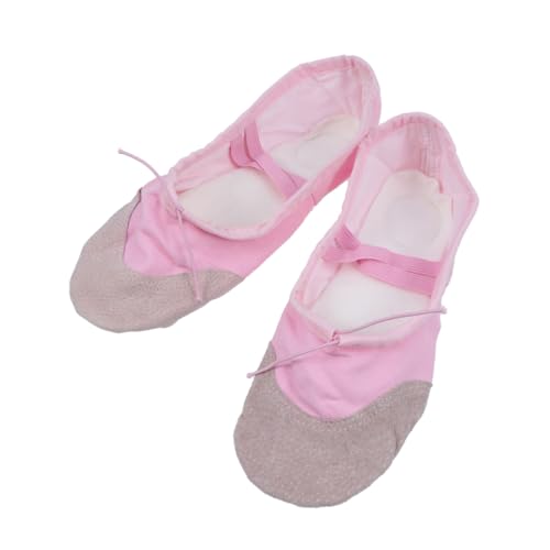 GALPADA rutschfeste Canvas Ballettschuhe mit Elastischen Bändern Professionelle Tanzschläppchen für Erwachsene und Flexible Zehenbox Langlebige Halbsohle für Ballett und Tanztraining von GALPADA