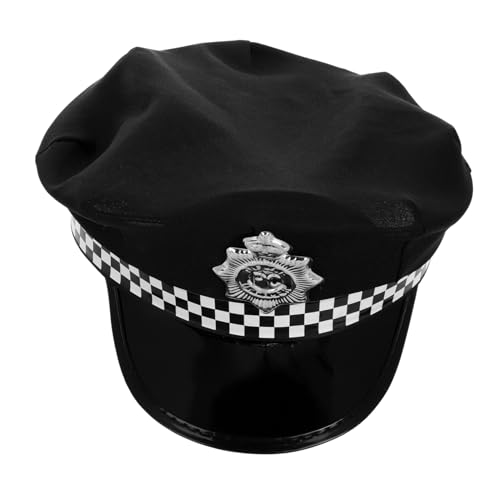 GALPADA spielt Hut Polizeimütze für Polizistenhut Kostüm Damen Polizeihut Polizeiweste Kostüm für Erwachsene Halloween-Polizeizubehör Sicherheitskostümhut Polyester Navy von GALPADA