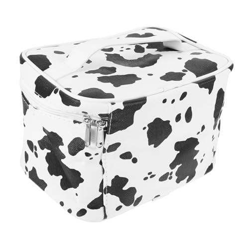 GALPADA wasserdichte Kosmetiktasche mit Kuhmuster Große Kulturtasche Damen Multifunktionale Make up Tasche aus PU und Polyester Geräumig und Robust für Reisen Outdoor Strand und Fitness von GALPADA