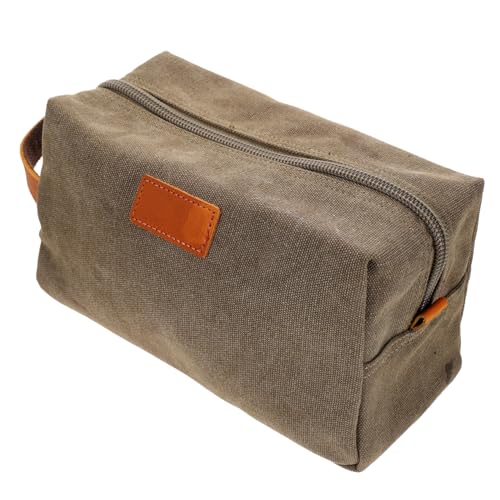 GALPADA wasserdichte Retro Canvas Kulturtasche für Damen Tragbare Reisetasche mit Praktischem Organizer Langlebiges Make Up Etui aus Robustem Segeltuch für Kosmetik und Toilettenartikel von GALPADA
