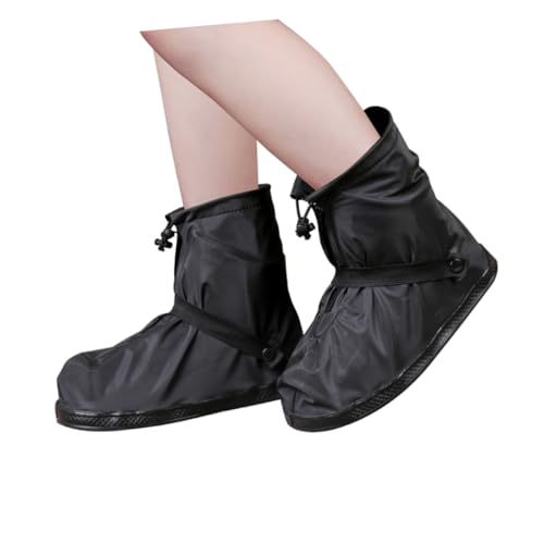 GALPADA wasserdichte rutschfeste und Verschleißfeste Überschuhe mit Schnappverschluss Dicke Schutzüberzüge für Herren und Damen Outdoor Schuhüberzieher in XXL bei Regen und Schnee von GALPADA