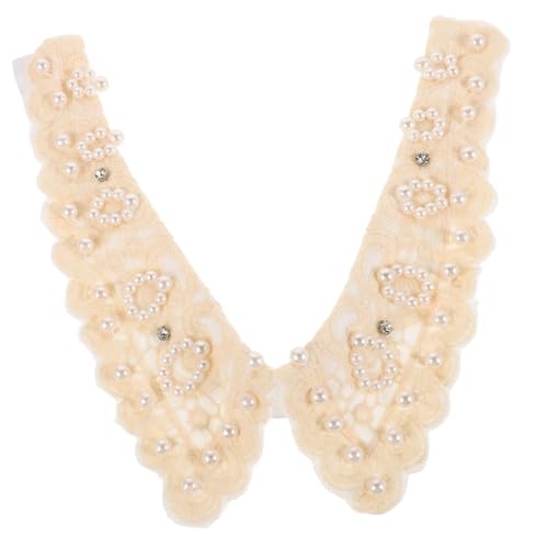 GALPADA Dekorativer Kragen Aus Spitze Mit Perlen Abnehmbarer Krageneinsatz Für Damen Falscher Spitzenkragen Für Hemden Weißer Spitzenkragen Vintage Choker-kragen von GALPADA