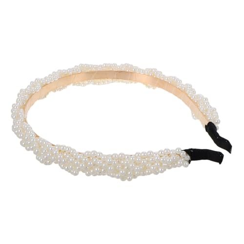 GALPADA Weiße Perlen Stirnband Für Frauen Braut Perlen Kopfschmuck Hochzeit Party Haarband Band Tiara Kopf Mädchen Frau Haar von GALPADA