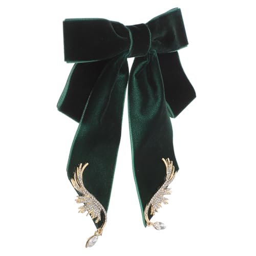 Schleifen brosche damen brosche schleifenbrosche Fliege Brosche Schleifenfliege für Damen Retro-Kragenschleifennadel Bogen damen fliege Liebesbandbrosche Strasssteine Dark Green GALPADA von GALPADA