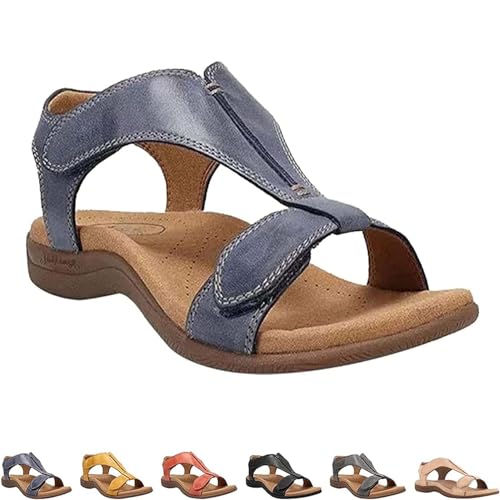 GALPBBCADE Orthopädische Sandalen Damen Sommer Flach Trekking Atmungsaktive Sandalen Damen Torthopädische Sandaletten Outdoor Weich Comfort Sport Outdoorsandalen für Damen,03,36 EU von GALPBBCADE