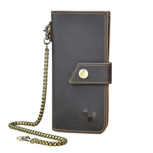 GALSOR Kettenbrieftaschen für Herren Herren-Kettenbrieftasche Vintage große Kapazität Handkette Lange Brieftasche Geldbörse mit Kette von GALSOR