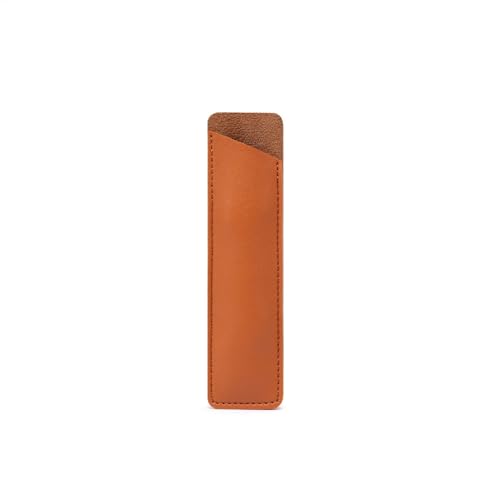 GALSOR PU Leder Große Kapazität Stift Tasche Student Schreibwaren Tasche Solide Farbe Einfache Leder Stift(Braun) von GALSOR