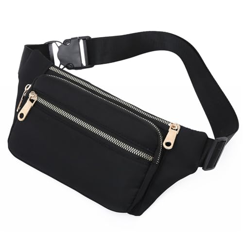 Gürteltasche für Damen Lässige Damen-Hüfttasche, Outdoor-Laufsport-Hüfttasche (Color : Black, Size : 22x5x14cm) von GALSOR