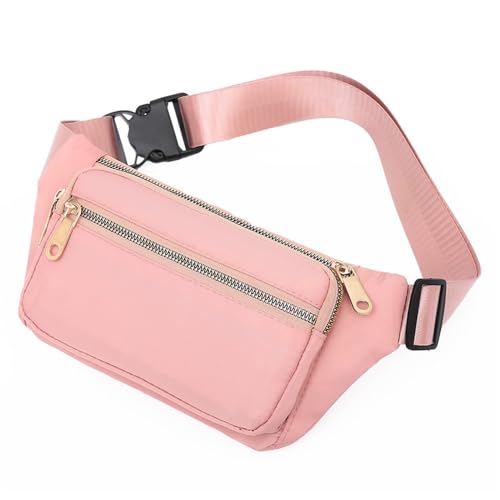 Gürteltasche für Damen Lässige Damen-Hüfttasche, Outdoor-Laufsport-Hüfttasche (Color : Pink, Size : 22x5x14cm) von GALSOR