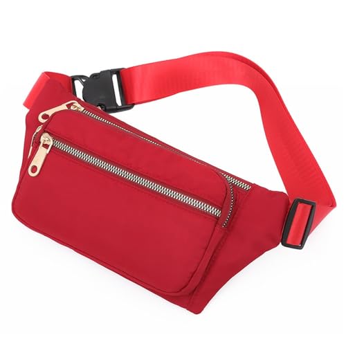 Gürteltasche für Damen Lässige Damen-Hüfttasche, Outdoor-Laufsport-Hüfttasche (Color : Red, Size : 22x5x14cm) von GALSOR