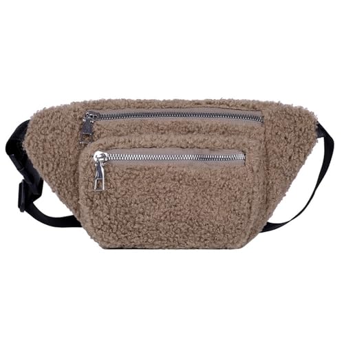 Gürteltasche für Damen Weibliche süße Damen-Umhängetasche, kleine Umhängetasche (Color : Braun, Size : 15x4x28cm) von GALSOR