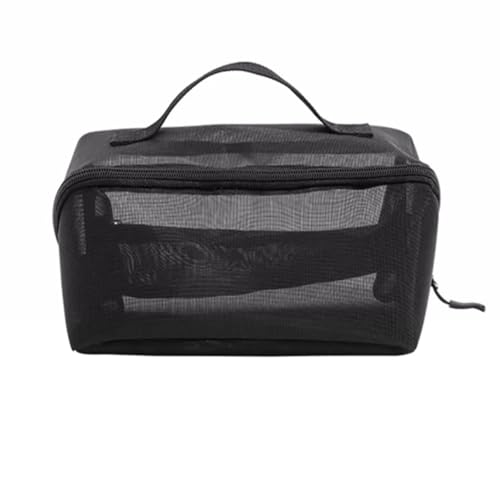 Kosmetiktaschen Transparente Mesh-Reisekosmetik-Organizer-Tasche mit großem Fassungsvermögen, Kulturbeutel (Color : Black, Size : 18x9cm) von GALSOR