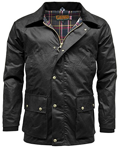 GAME Barker Antique Wax Jacket Black von Game