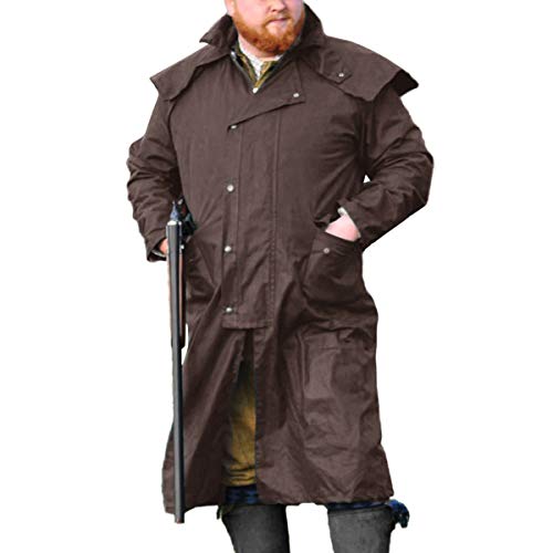 Unbekannt Wax Stockman Long Cape Brown von GAME