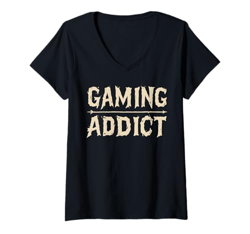 Damen Gaming Addict X Spieler Zocker Streamer Gaming Gamer T-Shirt mit V-Ausschnitt Damen Gaming Addict X Spieler Zocker Streamer Gaming Gamer T-Shirt mit V-Ausschnitt von GAMING ADDICT - Gaming Gamer Zocker