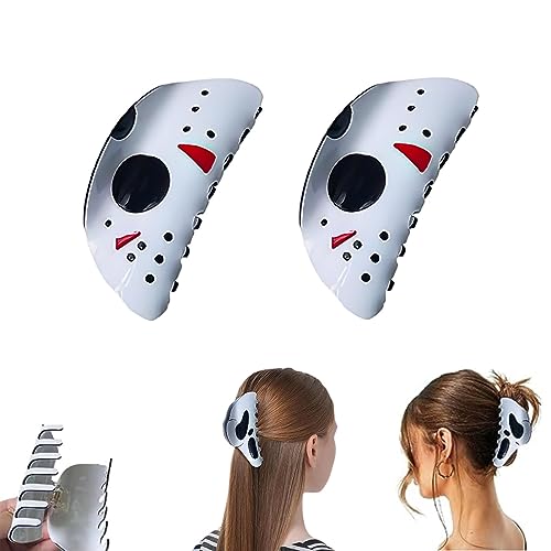 Neuartige Halloween-Haarnadel, Lustige Pferdeschwanz Klammer mit großer Maske, Haarschmuck als Geschenk für Mädchen und Frauen (2 Pcs-B) von GAMIRA