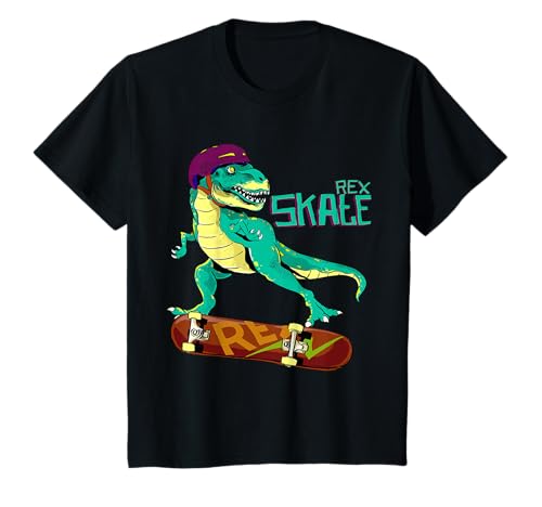 Skate T-Rex Dino mit Skateboard - Kinder und für Jungen Dino T-Shirt Skate T-Rex Dino mit Skateboard - Kinder und für Jungen Dino T-Shirt von GAMO-Tee Collection