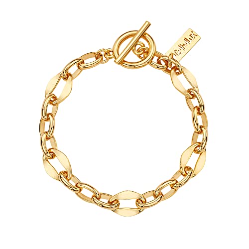 GANALUX 18 Karat vergoldetes Armband für Damen, elegantes Design, Gliederkette, Schmuck, hergestellt in Korea, 8 inch, Messing, Kein Edelstein GANALUX 18 Karat vergoldetes Armband für Damen, elegantes Design, Gliederkette, Schmuck, hergestellt in Korea, 8 inch, Messing, Kein Edelstein von GANALUX