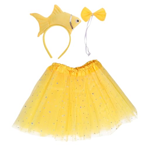 GANAZONO Junge Mädchen Meerestier Kostüm Set Mit Plüsch Stirnband Und Rock Für Halloween Party Oder Alltag Meereslebewesen Motive Weich Und Bequem von GANAZONO
