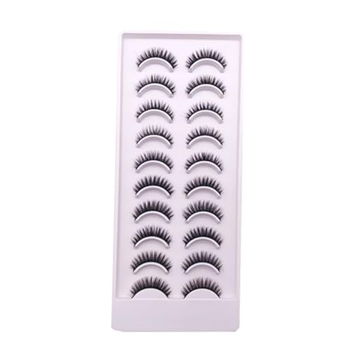 GANAZONO 10 Paare Mehrschichtige Fake Wimpern Dichtes Design Zarte Flauschige Wimpern für Frauen Katzenauge Look Geeignet für Alltag und Events von GANAZONO