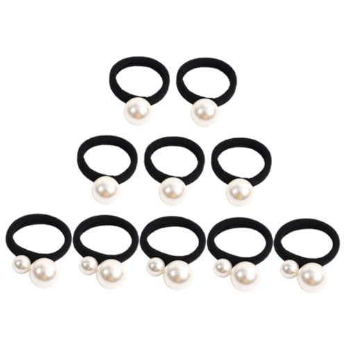 GANAZONO 10 Stk. Perle Haargummi perlenhaarreif Haarschmuck spiralförmige Haarbänder Seiden-Scrunchie glitzernde haarverlängerungen Stifte Haarperlen Frauen Haargummi Haarzubehör Gummiband von GANAZONO
