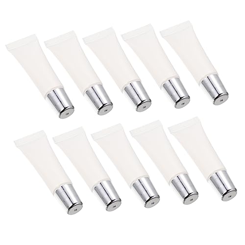 GANAZONO 10 Stück Nachfüllbare Lip Gloss Rohre 10ml Leere Lipgloss Tuben Für Selbstgemacht Lippenpflege Tragbare Lippenöl Behälter Transparent Mit Silberdeckel Für Reisen Und von GANAZONO