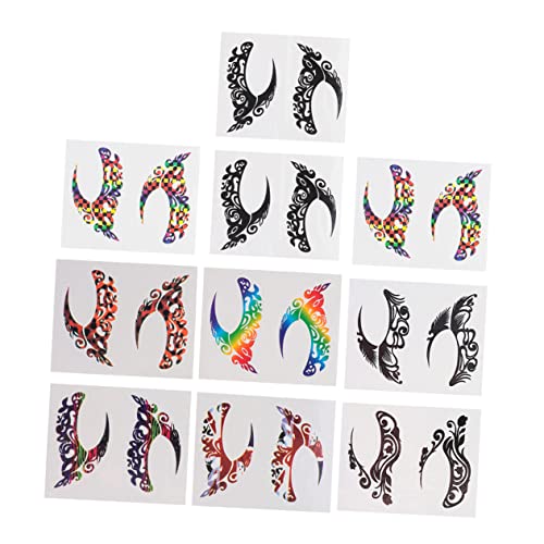 GANAZONO 10paare Festival Stil Lidschatten Sticker Eyeliner Aufkleber Augen Makeup Sticker Party Requisiten Für Maskenbälle Karneval Festivals von GANAZONO