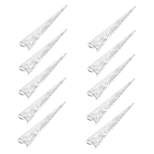 GANAZONO 10stücke Fingernagelring Fingerspitzenschutz Fingerdekorationsaccessoire Aushöhlen Muster Klaue Cosplay Zubehör Legierung Stilvolles Design von GANAZONO