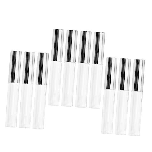 GANAZONO 10stücke Leere Lipgloss-tubes Mit Rundem Design Tragbare Kunststoffflasche Für Damen Silberner Deckel Für Lipgloss Lippenöl Lippenfarbe von GANAZONO