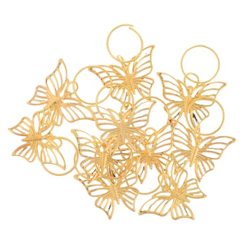GANAZONO 12 Stück Teiliges Haarschmuck für Zöpfe und Dreadlocks Goldene Schmetterlings Haarringe aus Robustem Vielseitige Accessoires für Frauen und Mädchen Stilvolle von GANAZONO
