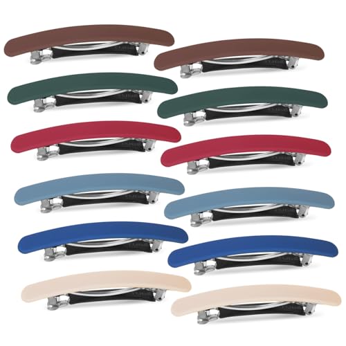 GANAZONO 12 Stück Teiliges Matte Französische Haarklammern für Dickes Haar Starke Federclips für Sicheren Halt Vielseitig Einsetzbare Haarspangen für Damen Robustes Design Farblich von GANAZONO