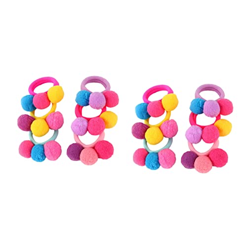 GANAZONO 12stücke Elastisches Haarband Mit Pompom Bällen Haarring Junge Mädchen Haarbänder Aus Haar-accessoire Für Alltag Und Party Elastische Haarseile Für Mädchen von GANAZONO