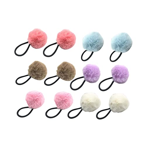 GANAZONO 12stücke Pferdeschwanzhalter Elastisches Haarband Flauschiges Ball Haarband Stretch Gummiband Für Damen Und Mädchen Haarordnung-hilfe Für Hochzeiten Abschlussbälle Und Kostümpartys von GANAZONO
