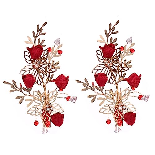 GANAZONO 1paar Braut Haarklammern Traditionelle Blumen Haarschmuck Für Hochzeiten Partys Besondere Anlässe Handgefertigte Haaraccessoires Für Damen Und Mädchen von GANAZONO
