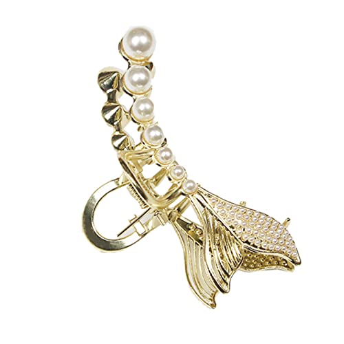 GANAZONO 1stück Fischschwanz Haarklammer Mit Zarten Perlen Stylisches Damen-haaraccessoire Für Elegantes Haarstyling Und Dekoration Für Frauen Und Mädchen von GANAZONO
