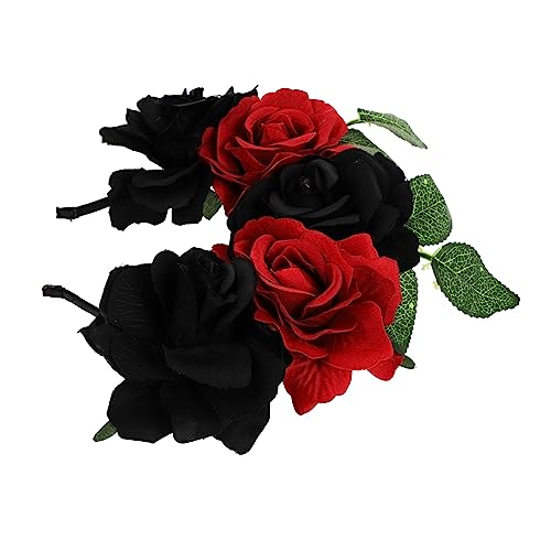 GANAZONO 1stück Rosenblüten Haarschmuck Für Halloween Blumenkranz Haarband Für Damen Elegante Flower Für Hochzeiten Festivals Und Cosplay Perfektes Fotorequisit Für Besondere Anlässe von GANAZONO