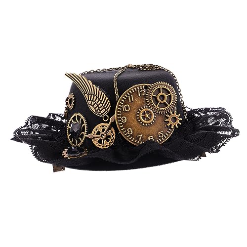 GANAZONO 1Stück Kleiner Retro Steampunk Hut mit Haarnadel Exquisites Zubehör für Kostümpartys Luminöse Haarnadel für Stilvolle Auftritte Hochwertiges Material für Viktorianische von GANAZONO