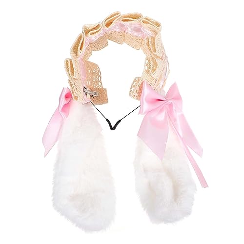 GANAZONO 1Stück Rabbit Ear Haarband Mit Schöner Spitze Und Schleife Süßes Kopfschmuck Zubehör Für Fotorequisit Für Besondere Anlässe von GANAZONO